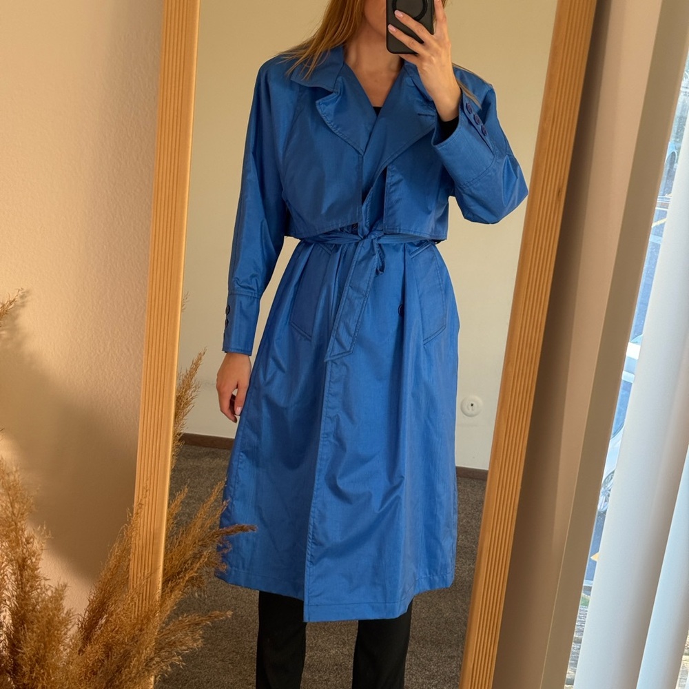 Coats by Cattiva Vintage Stylish Blue Trench Coat, size 8